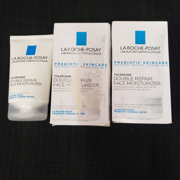 La Roche Posay Double Repair Facial Moisturizer 3.38 fl oz ea 3 Tubes Total NEW - Picture 1 of 6